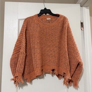 POL Women's Textured Orange Sweater